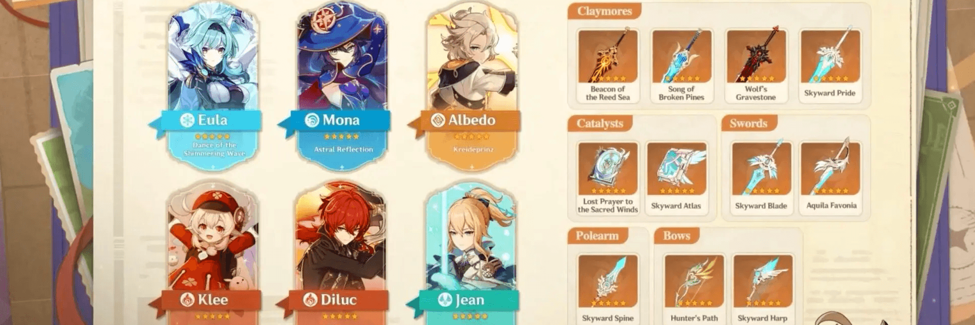 Genshin Impact 6.2: Banner Regional de Mondstadt