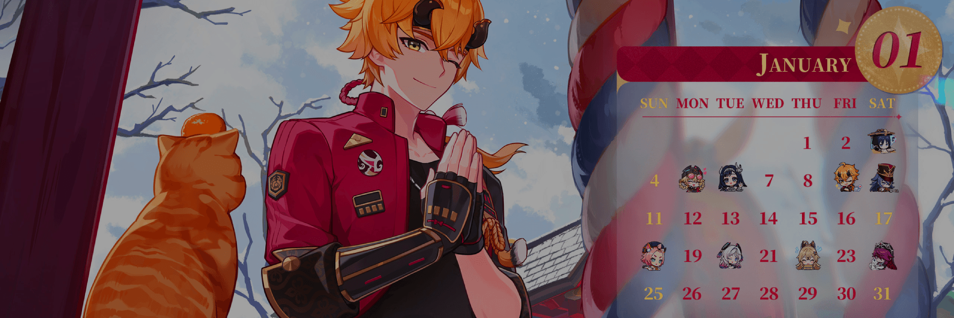Lanzan los fondos de pantalla del calendario de enero de 2026 de Genshin Impact con un evento de Protogemas