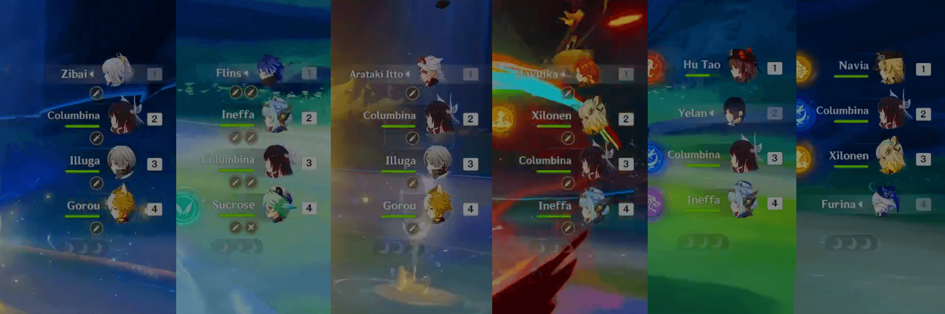 Reglas de prioridad, superposición elemental y rotaciones avanzadas definen nuevas estrategias de optimización para Columbina, Zibai, Illuga y las unidades meta principales