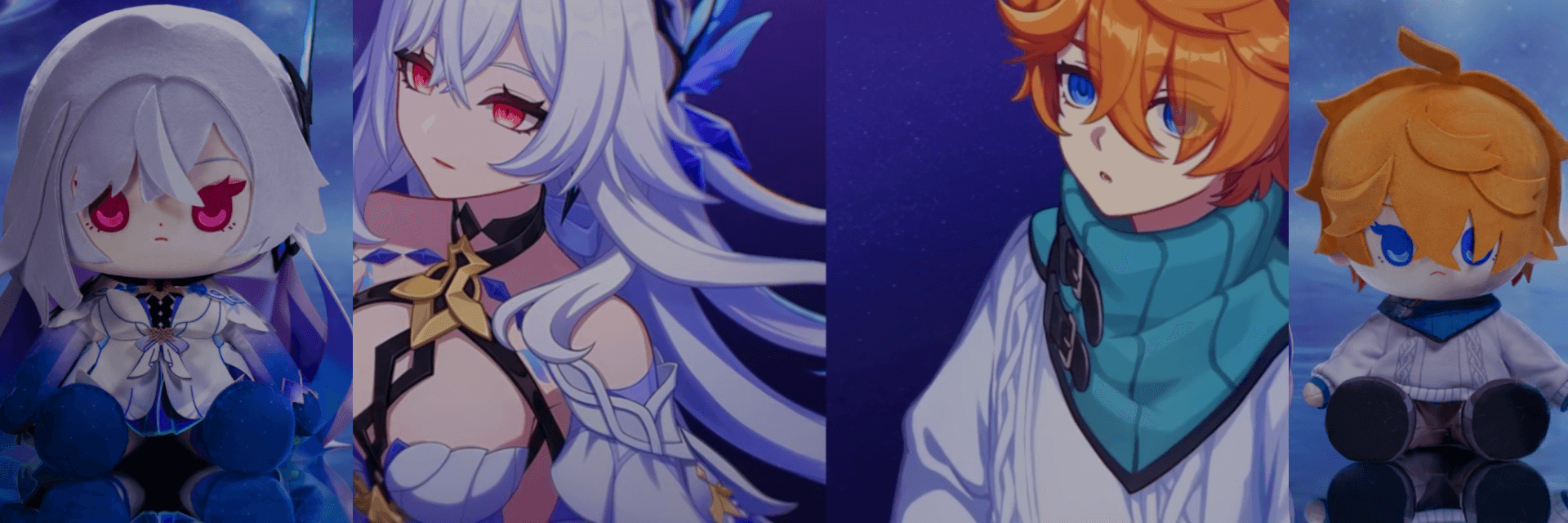 Lanzamiento de peluches oficiales de Genshin Impact con muñecos Osuwari de Skirk y el joven Ajax